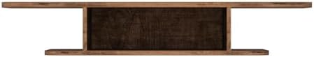 FITUEYES 2-Tier Floating TV Shelf Wall Mount Rustic Brown