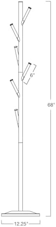 Kira Home Addison 68 Inch Modern 6 Hook Coat Rack