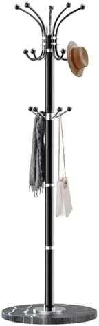 Snaikor Modern Coat Rack with Marble Base Black