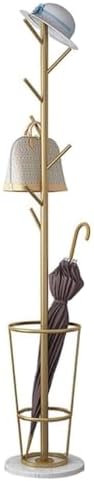 Coat Rack with Umbrella Holder Gold and White