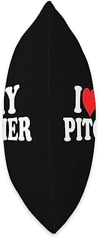 I Love My Pitcher Throw Pillow 16x16 Multicolor