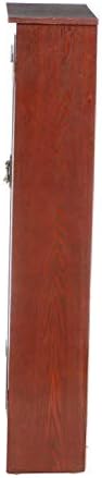 SEI Furniture Window Pane Storage Display Cabinet Cherry