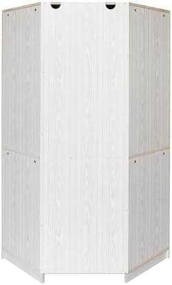 Merax Corner Wardrobe Organizer with 2 Hanging Rails and Shelves