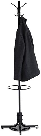 Safco 4168BL Black Coat Rack Tree with Umbrella Stand