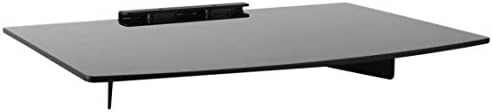 Mount-It Cable Box Tempered Glass Shelf Wall Mount 22 lbs Capacity Black