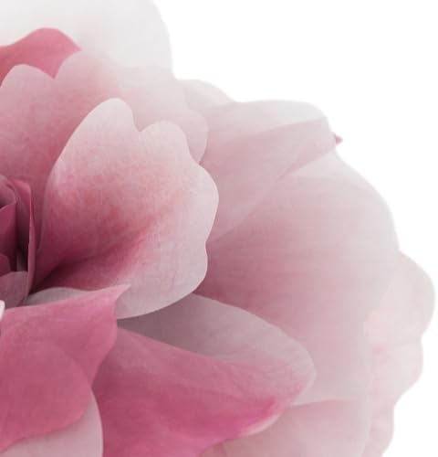 3D Peony Flower Throw Pillow with Insert Velvet and Chiffon Decor 12 Inch Red Gradient