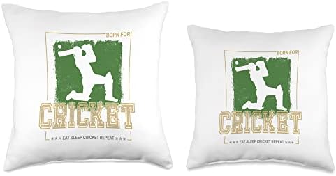 Cricket Batsman Vintage Throw Pillow for Coaches and Players 1