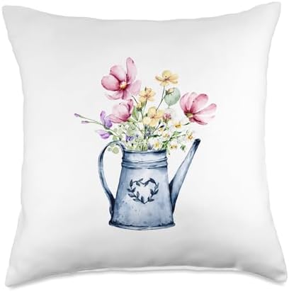 Spring Flowers in Vase Throw Pillow