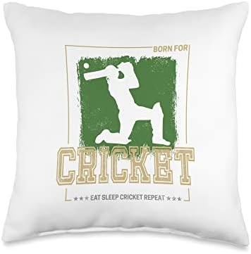 Cricket Batsman Vintage Throw Pillow for Coaches and Players