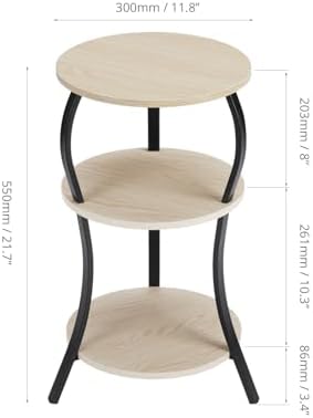 YEAKOO Vintage 3-Tier Round Side Table with Storage