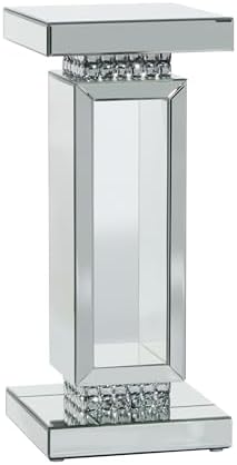 Deco 79 Silver Mirrored Pedestal Table 12x12x28
