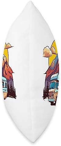 Caravan RV Camper Van Throw Pillow 16x16 Multicolor