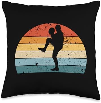 Retro Baseball Pitcher Throw Pillow