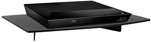 Mount-It Cable Box Tempered Glass Shelf Wall Mount 22 lbs Capacity Black