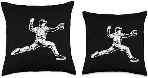 Baseball Pitcher Four-Seam Fastball Throw Pillow 1