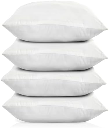 Ridhi Woven Bedding Throw Pillows Set of 4 White 18x18 Inches