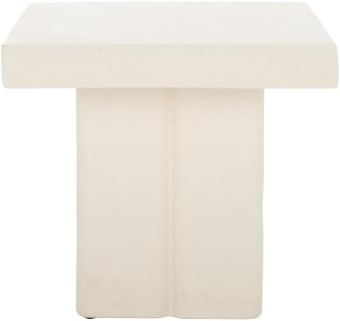 SAFAVIEH Oaklyn White Square Top Pedestal Accent Table