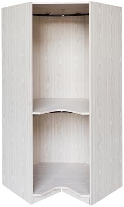 Merax Corner Wardrobe Organizer with 2 Hanging Rails and Shelves