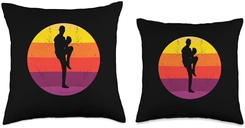 Retro Pitcher Baseball Throw Pillow