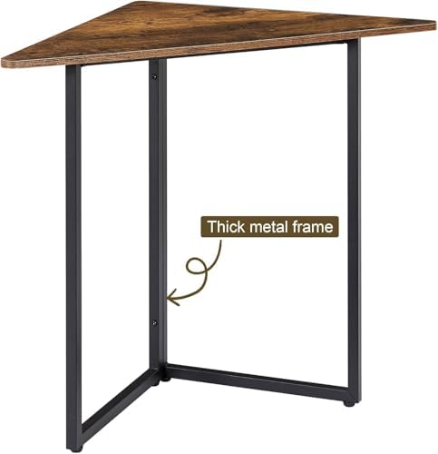 VECELO Corner Shelf Metal Frame End Table for Small Spaces