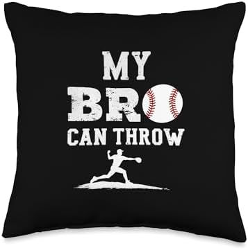 MY BRO CAN THROW Baseball Pitcher Throw Pillow 1