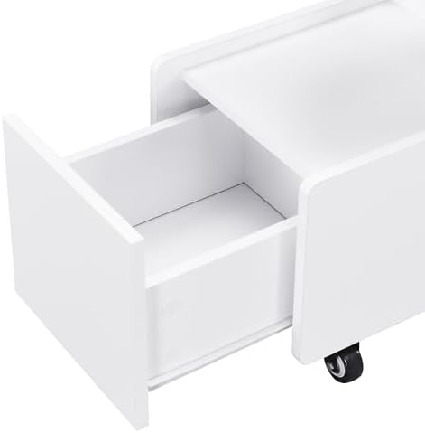 FEMICON Mobile End Table with Lockable Wheels
