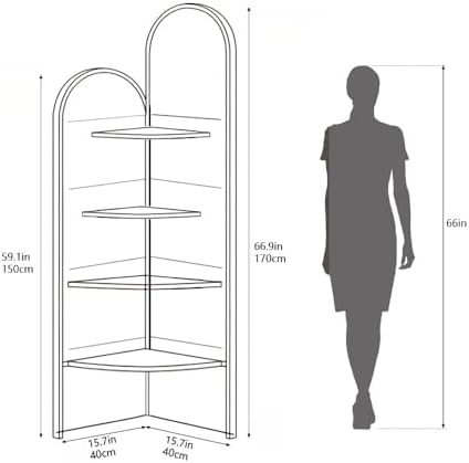 4-Tier Corner Shelf with Decorative Painting