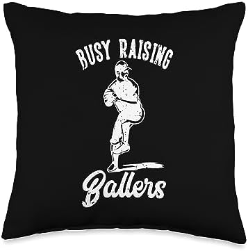 Baseball Player Throw Pillow for Pitcher Catcher 16x16 Multicolor