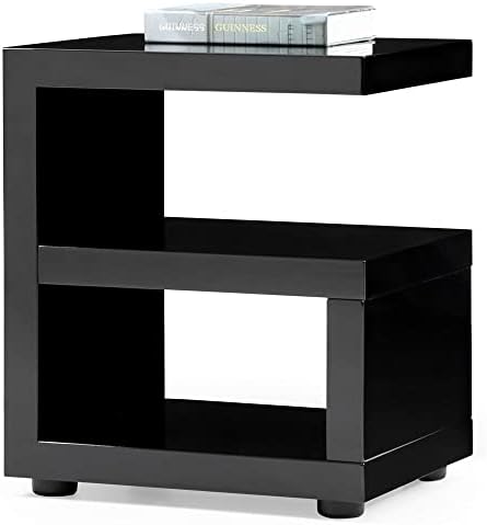 ZURI Furniture Jayden High Gloss Side Table Black