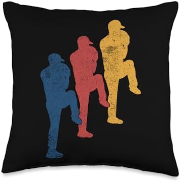 Baseball Pitcher Throw Pillow with Double Sided Design
