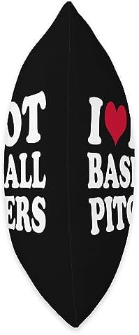 I Love Hot Baseball Pitchers Throw Pillow 16x16 Multicolor