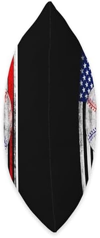 Baseball Pitcher Catching Throw Pillow with USA Flag Design