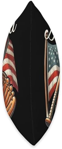 Baseball Bat Throw Pillow with USA Flag Design