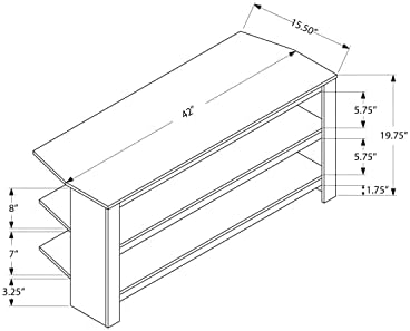 Monarch Specialties STAND-42 L Cherry Corner Tv Stand