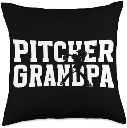 Baseball Pitcher Grandpa Throw Pillow for Fathers Day