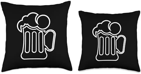 Minimalist Beer Pitcher Throw Pillow