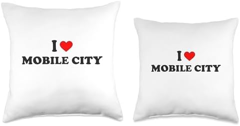 I Love Mobile City Alabama Throw Pillow