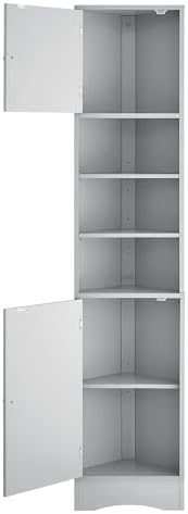 Tall Corner Storage Cabinet With 6 Adjustable Shelves 1