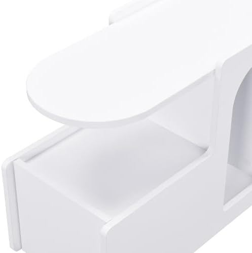 FEMICON Mobile End Table with Lockable Wheels