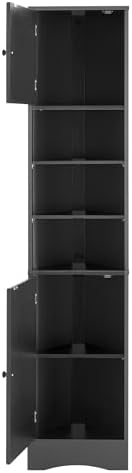 Tall Corner Storage Cabinet with 6 Adjustable Shelves