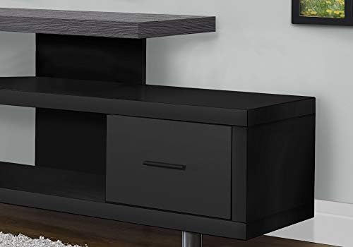 Spacious and Stylish 60 Inch TV Stand Black Grey Laminate