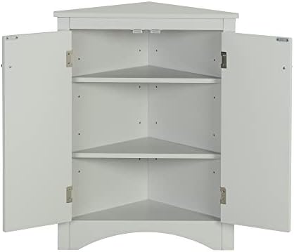 Merax Corner Cabinet with Adjustable Shelves Grey