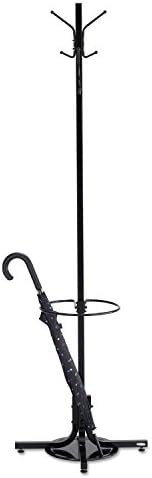 Safco 4168BL Black Coat Rack Tree with Umbrella Stand
