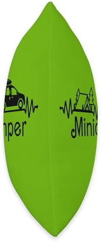 Camping Camper Microcamper Throw Pillow with Heartbeat Design