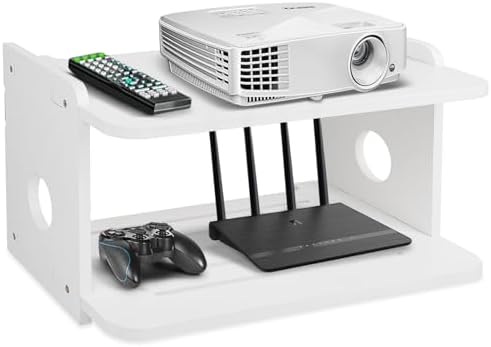 Projector Shelf with Cable Management and Router Storage