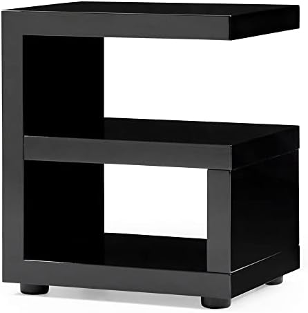 ZURI Furniture Jayden High Gloss Side Table Black