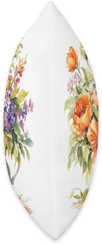 Cottage Core Watercolor Flowers Throw Pillow