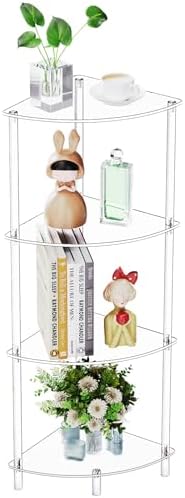 Clear Acrylic Triangle Side Table with 4 Tiers