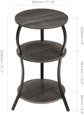 YEAKOO Vintage 3-Tier Round End Table for Small Spaces
