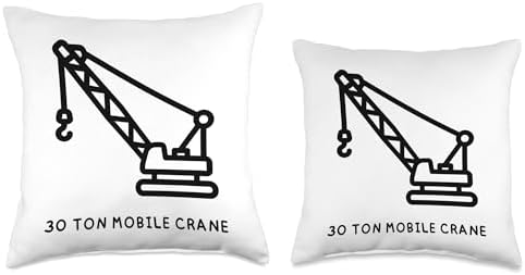 30 Ton Mobile Crane Throw Pillow 18x18 Multicolor